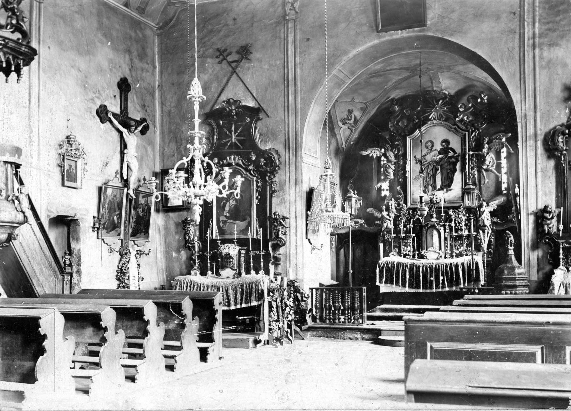 Interiér kostela, rok 1905